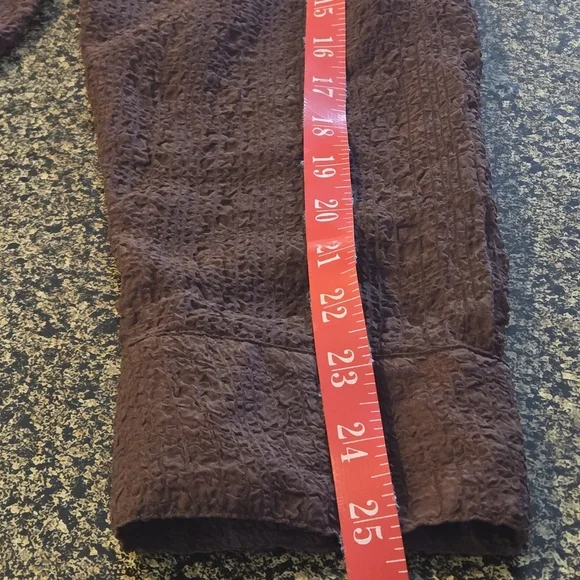 Elementz 2 pc Semi-Sheer Brown Textured Roll-tab Blouse Laced Cami Women's XL - Picture 11 of 16